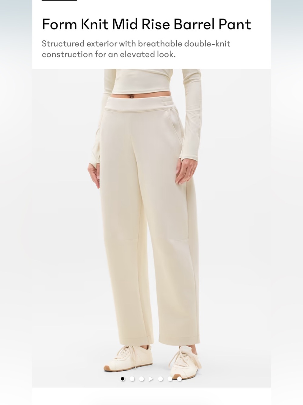 Athleta Form Knit Mid Rise Barrel Pant - Bone - Small